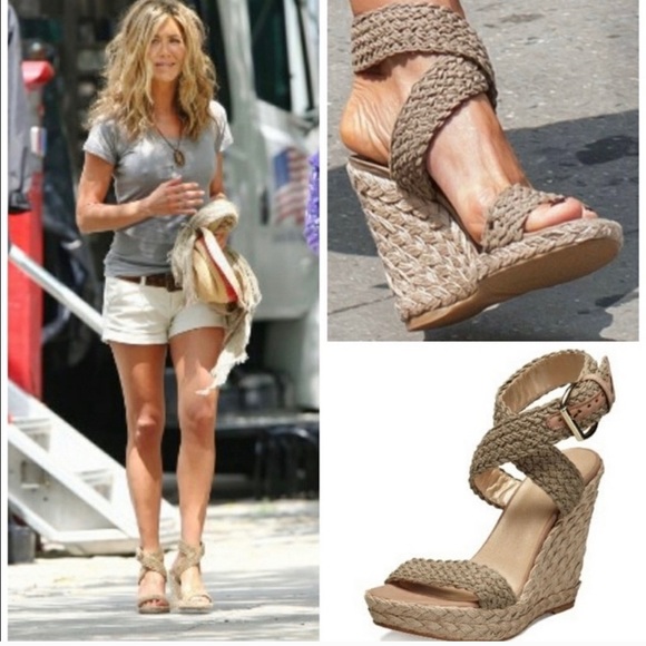 Stuart Weitzman Alex Espadrille Wedges in Silver